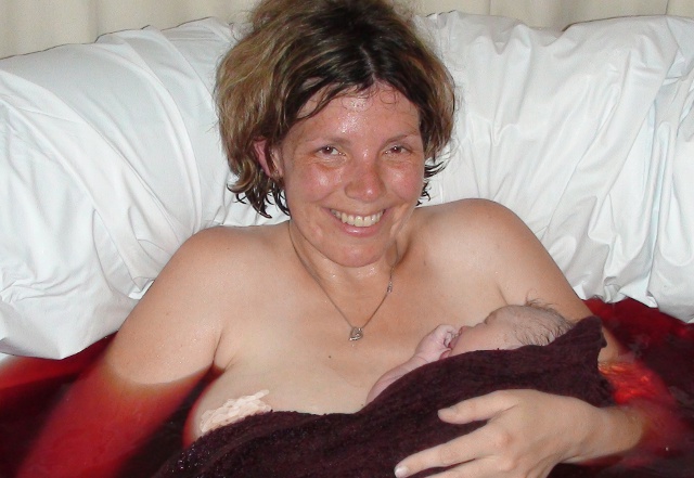 Proud mommy with Quinn